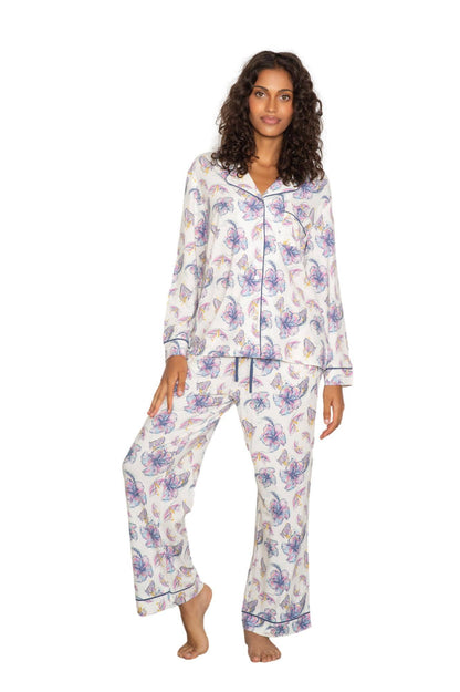 Lattelove Long Sleeve Notch Collar Pant Set - LW09KS052