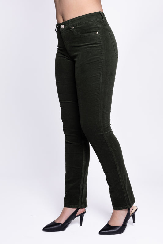 Women's Olive Green Corduroy Pants