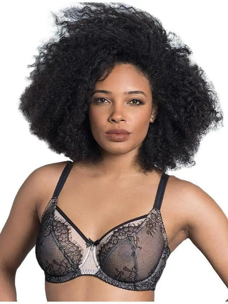 Fit Fully Yours Ava Lace Underwire Bra - 40F - Black - B2382