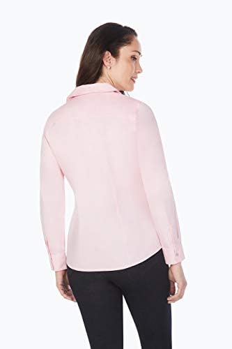 Foxcroft Dianna Non-Iron Cotton Shirt - Chambray Pink - 187946