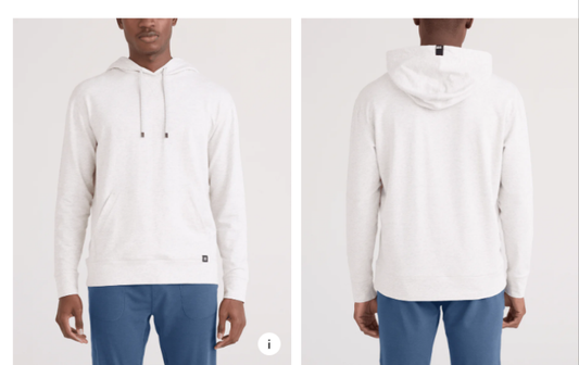 SAXX 3Six Five Lounge Hoodie - Steel Heather - SXLH37 STH