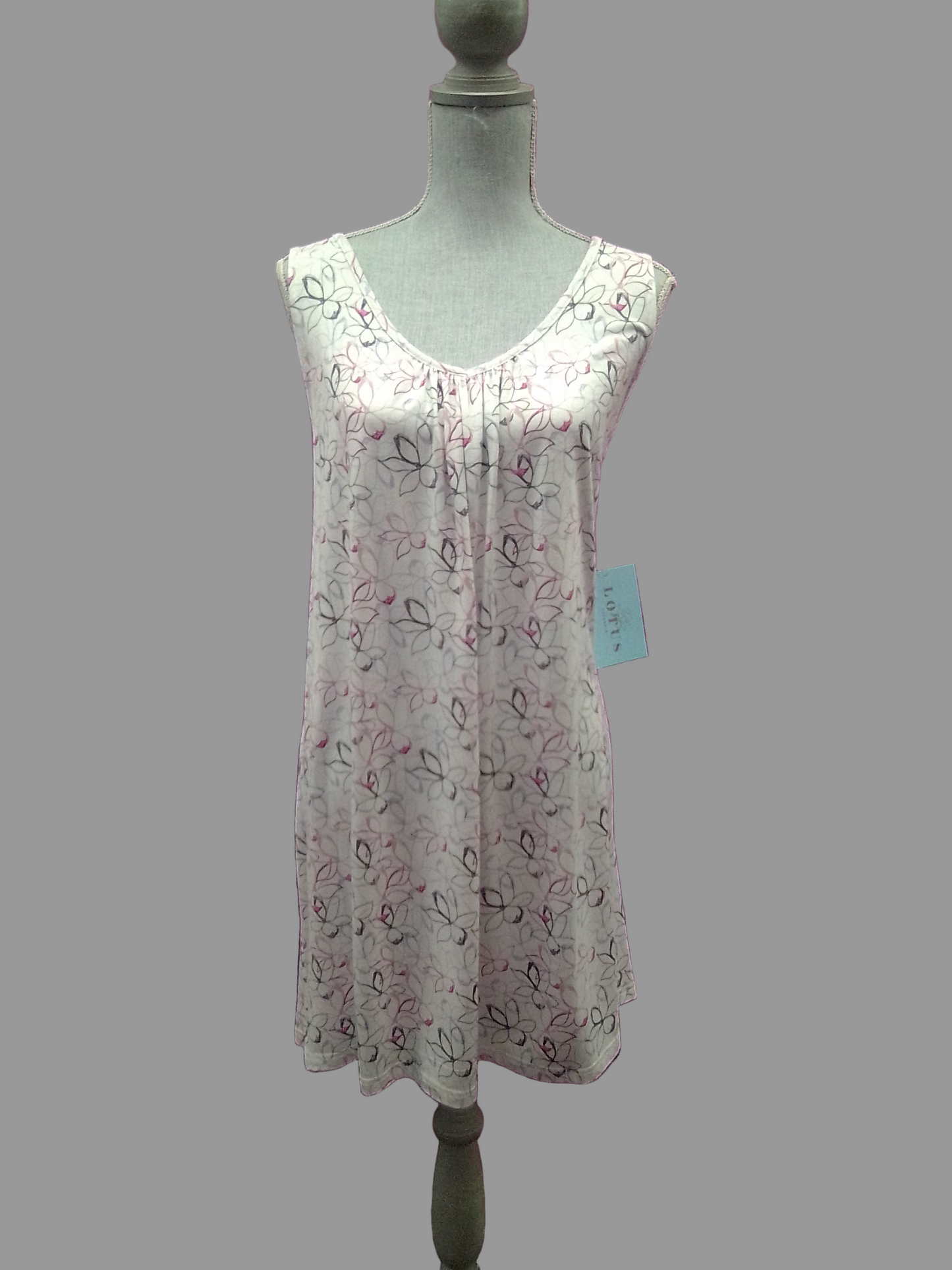 Lotus Lingerie Sleeveless Sleepshirt - Floral - 1X - L1011