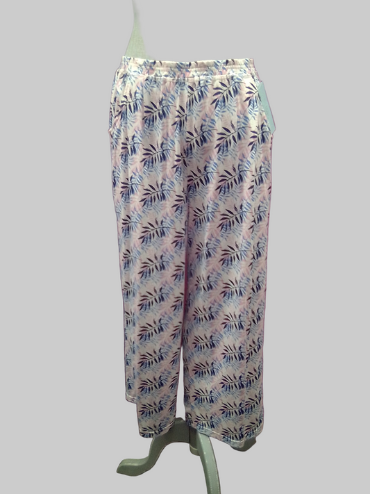 Lotus Lingerie Capri Sleep Pant - Blue Floral - L2003