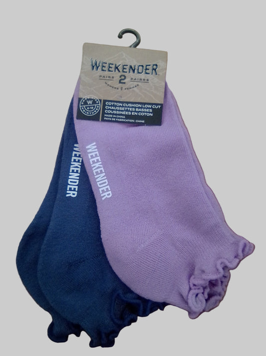 Weekender Cotton Cushion Socks 2PK - Purple