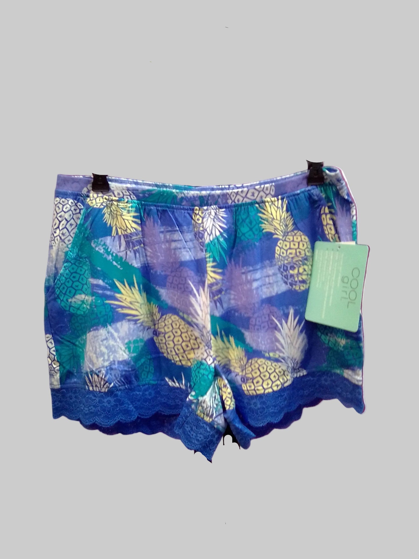 Cool Girl Pocketed Lace Boxer Short - Tropical Pineapple - Small - C325404