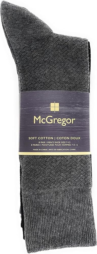 McGregor Men's Merino Wool-Blend Men's Socks, Charcoal, Size 7-12 - MCG