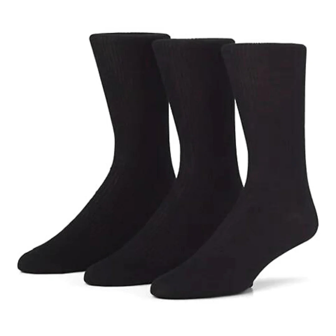 McGregor Men's Premium Crew Socks - Black - Pack of 3, Size 7-12