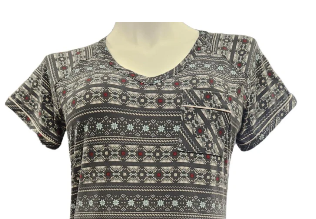 Cool Girl Just Being Me Short Sleeve Sleepshirt, Charcoal Print - Small