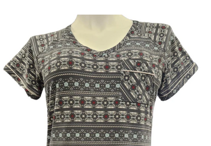 Cool Girl Just Being Me Short Sleeve Sleepshirt, Charcoal Print - Small