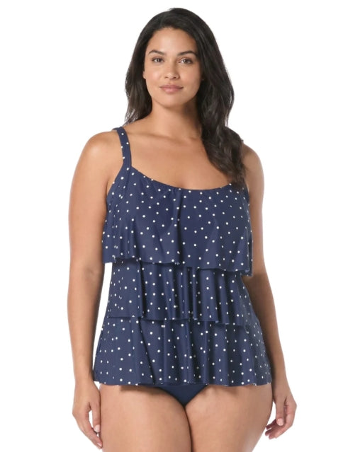 Beach House Jane Ruffle Women's Tankini Top - Admiral - HW4K096 511