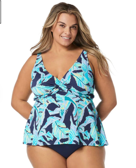 Beach House Front Twist Willow Women's Tankini - 22W - Admiral - HW2D371