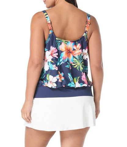 Beach House Vibrant Vacay Sarah Blouson Women's Tankini Swim Top - Admiral - HW5K120 550