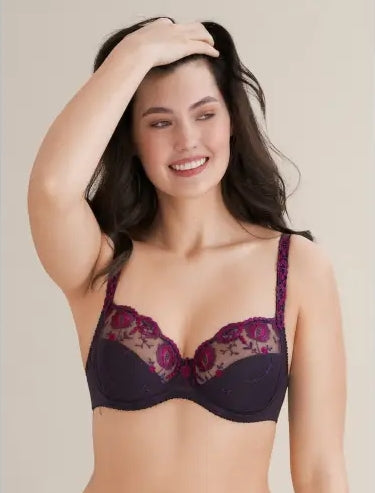 Conturelle Provence Embroidered Bra - Purple - 80505  726
