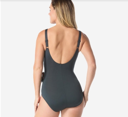 Gabar Surplice One Piece Aquafitness Swimsuit - Lush Getaway - G8W417