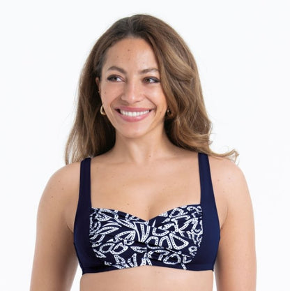 Anita ELLE Bikini top - Navy Blue/White - M6 8404-1