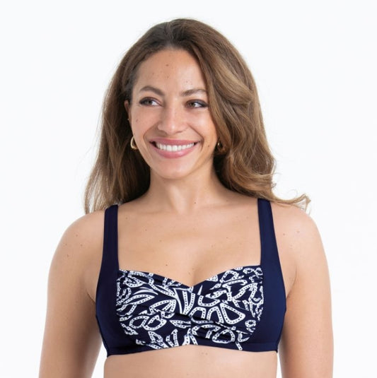 Anita ELLE Bikini top - Navy Blue/White - M6 8404-1