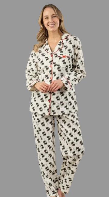 Patricia Scotty Dog Flannel P.J. - Ivory - 120-1