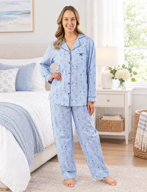 Patricia Ditsy Floral Flannel PJ Set - 119-1