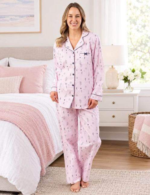 Patricia Ditsy Floral Flannel PJ Set - 119-1