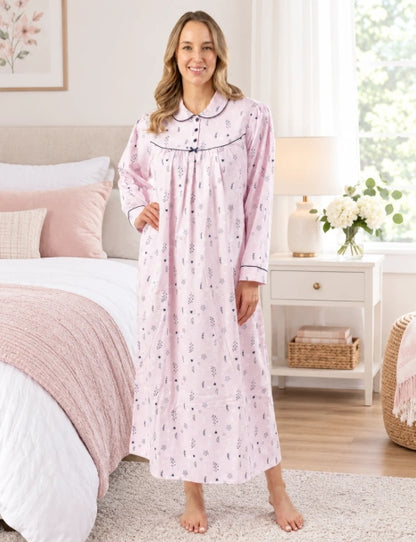 Patricia Flannel Ditsy Floral Night Gown - 119