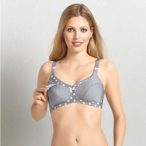 Anita Maternity POLKA DOT Padded Wireless Nursing Bra - 36 D - Stone - 5034