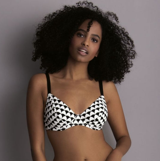 Anita, Rosa Faia Celine Swim Top - Black/White - M2 8755-1