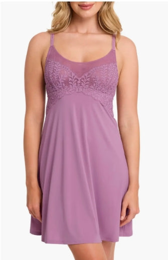 Montelle Intimates Bust Support Chemise - Berry Glaze - 9589