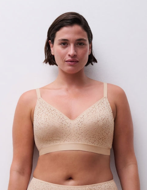 Chantelle Easy Feel Norah Lace wireless bra - Golden Beige - C13F80 01N