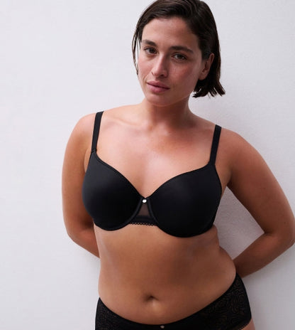 Chantelle C Jolie Comfort Convertible T-Shirt Bra - Black- 32F - C13B60 011