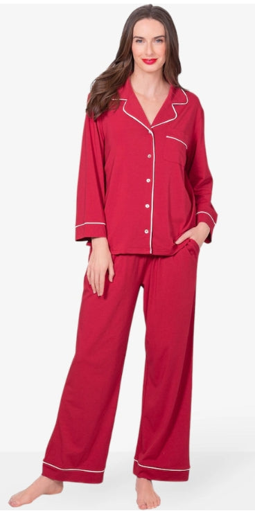 Lattelove Long Sleeve Notch Collar Pant Set - LW09KS052