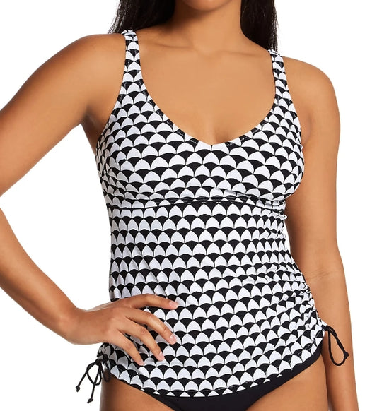 Anita Malaika Tankini Swim Top - Size 8 Cup C - Black & White - M2 8855-1