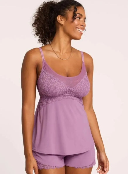 Montelle Intimates Bust Support Cami Short Set - Berry Glaze - 9590