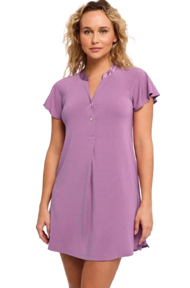 Fleur't Fluttered Sleeve Nightshirt - Berry Glaze - 638