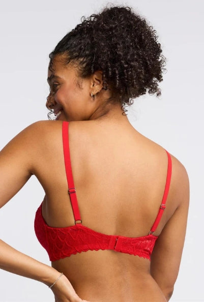 Montelle Wire-free Lace Bra - Sweet Red - 9303