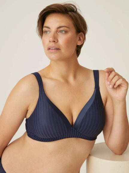 Naturana Contour Padded Wireless Bra - Navy - 5247