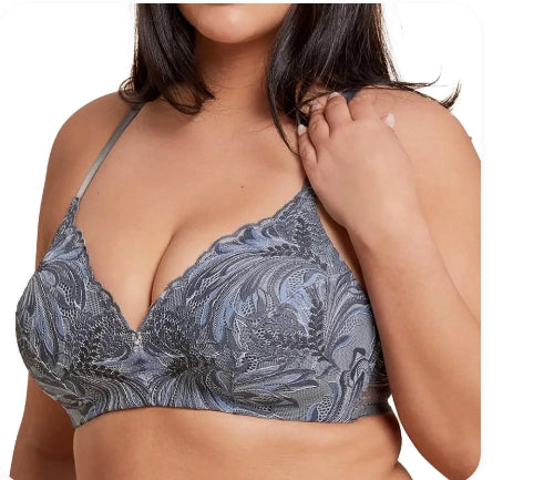 Montelle Intimates Silk & Smoke Wire Free Bra - French Floral - 9485