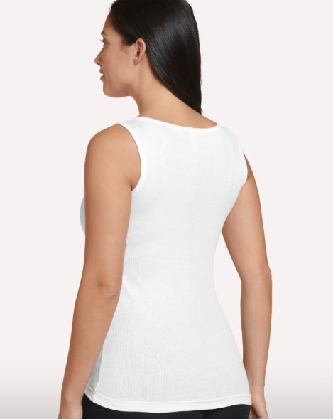 Jockey 100% Cotton Rib Tank - White - 20146
