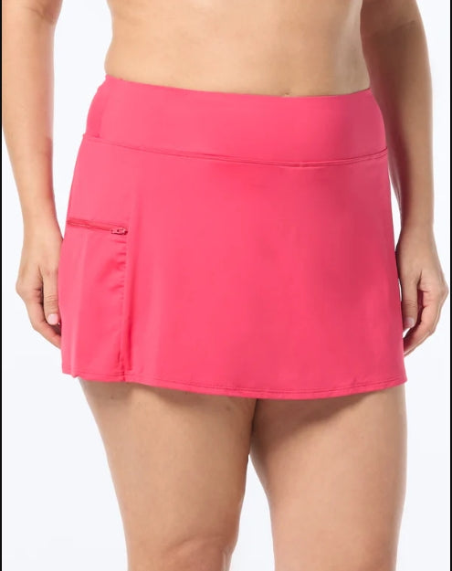 Beach House  Plus Size Emma Pull On Swim Skort - Berry - HW58058