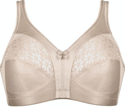 Naturana Wireless Firm Control Lace Bra - Nude - 5139