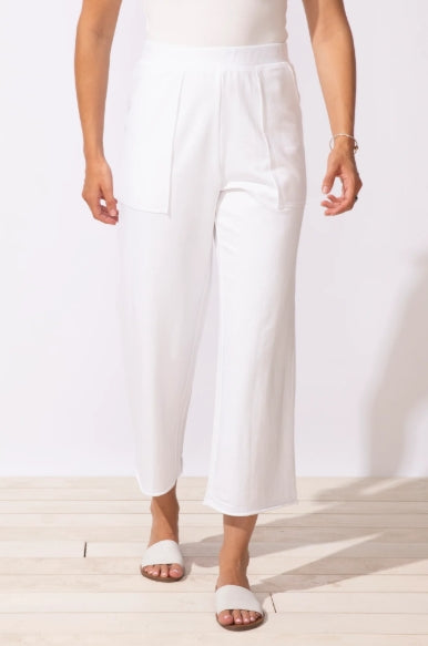 Escape Ocean Front Terry Pull-on Breezy Crop Pant - Small - White - 60167