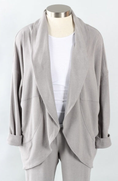 Escape Casual Draped Cardigan - Fog - Small - 13207