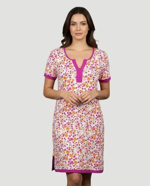 Cool Girl Short Sleeve Sleep Shirt - Floral rose - C325209