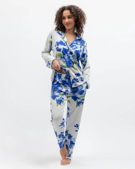 Cyberjammies Midnight Berry Womens Floral Printed Jersey Pajama Set -Blue Miz - 5676