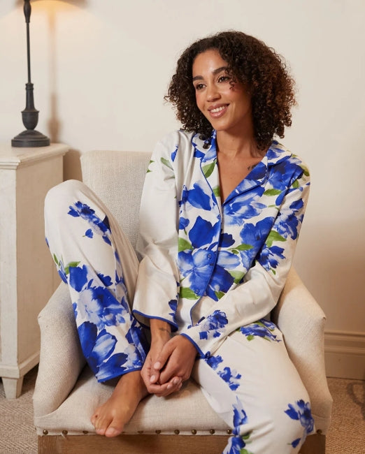 Cyberjammies Midnight Berry Womens Floral Printed Jersey Pajama Set -Blue Miz - 5676