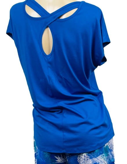 Cool Girl Raglan Sleeve Top - Blue - C325104