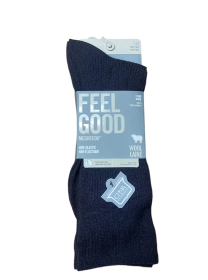 McGregor Men's "Feel Good" Wool Crew Socks - Black Size 7-12 - MGM201DR37001 /2 / 3