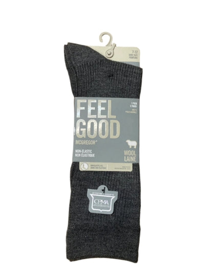 McGregor Men's "Feel Good" Wool Crew Socks - Black Size 7-12 - MGM201DR37001 /2 / 3