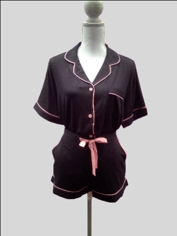 Cyberjammies Bonnie Slouch Revere Jersey Short Set - black - 5059