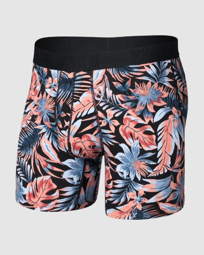 Saxx DropTemp® Cooling Cotton Boxer Brief - Palm Passion-Black - SXBB86F-PPS