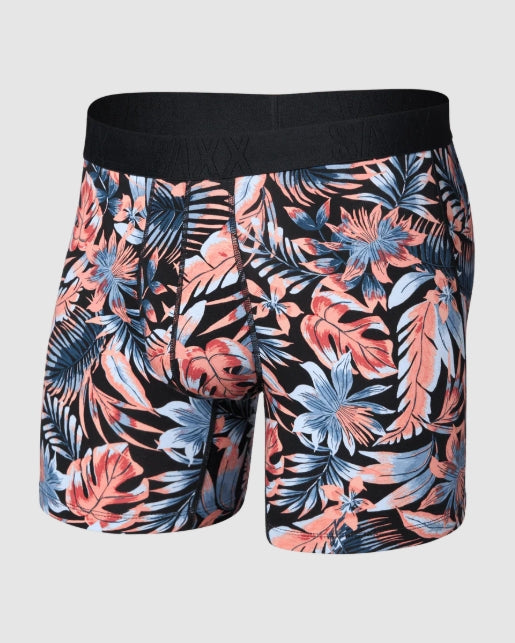 Saxx DropTemp® Cooling Cotton Boxer Brief - Palm Passion-Black - SXBB86F-PPS